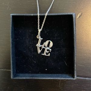Steven Singer Silver Philly Love Diamond Necklace